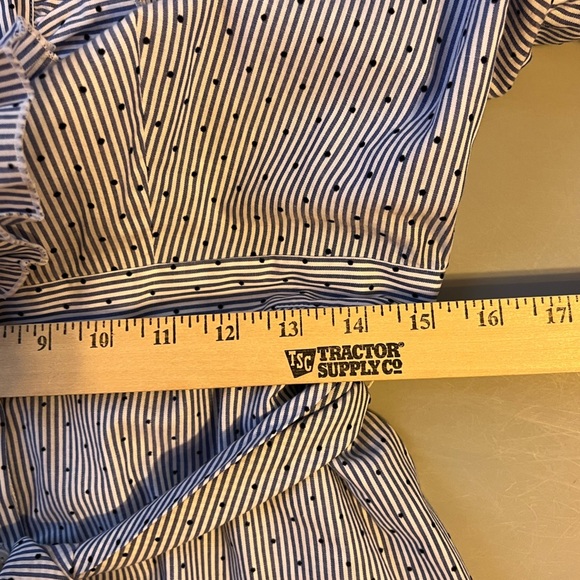 COURT & ROWE Blue and White Long Sleeve Mock Neck  Shirt Dress 10 - Picture 8 of 9